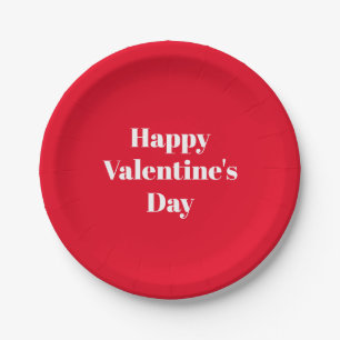 Gelukkig Valentijnsdag, rood wit schattig Papieren Bordje