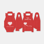 Gelukkig Valentijnsdag roodwitte harten Bedankdoosjes (Uitgevouwen)