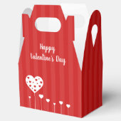 Gelukkig Valentijnsdag roodwitte harten Bedankdoosjes (Geopend)