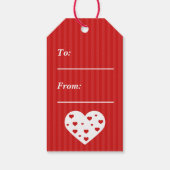 Gelukkig Valentijnsdag roodwitte harten Cadeaulabel (Achterkant)