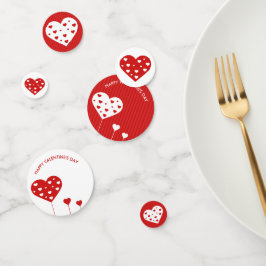 Gelukkig Valentijnsdag roodwitte harten Confetti