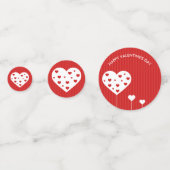 Gelukkig Valentijnsdag roodwitte harten Confetti (Voorkanten)