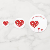 Gelukkig Valentijnsdag roodwitte harten Confetti (Achterkanten)