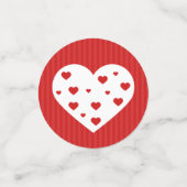 Gelukkig Valentijnsdag roodwitte harten Confetti (Kleine voorkant)