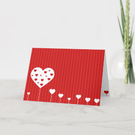 Gelukkig Valentijnsdag roodwitte harten Feestdagen Kaart