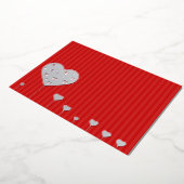 Gelukkig Valentijnsdag roodwitte harten Folie Feestdagenkaart (Gedraaid)