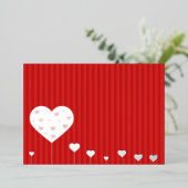 Gelukkig Valentijnsdag roodwitte harten Folie Feestdagenkaart (Staand Voorkant)