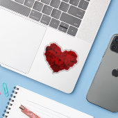 Gelukkig Valentijnsdag Roos hart boeket Sticker (Laptop met iPhone)