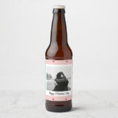Gelukkig Valentijnsdag | Roze en rood hart | Cadea Bier Etiket (Voorkant)