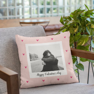 Gelukkig Valentijnsdag   Roze en rood hart   Cadea Buitenkussen