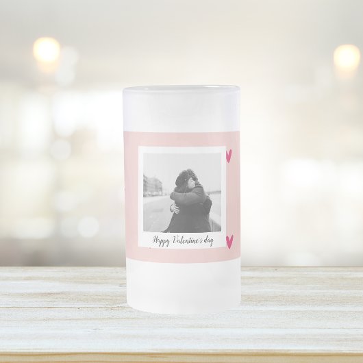 Gelukkig Valentijnsdag | Roze en rood hart | Cadea Matglas Bierpul