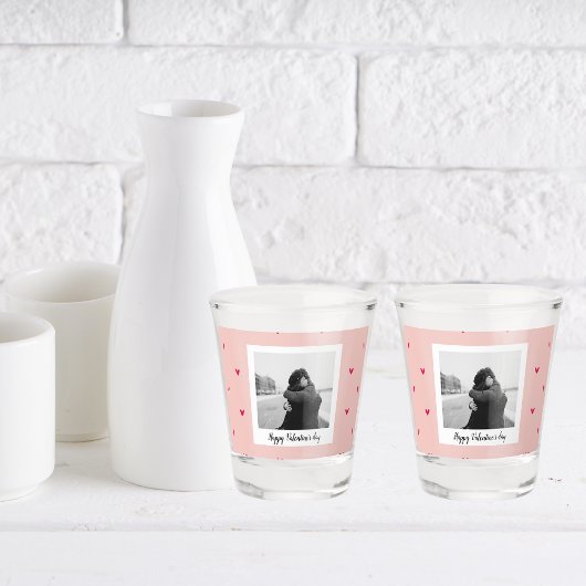 Gelukkig Valentijnsdag | Roze en rood hart | Cadea Shot Glas