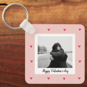 Gelukkig Valentijnsdag | Roze en rood hart | Cadea Sleutelhanger (Voorkant)
