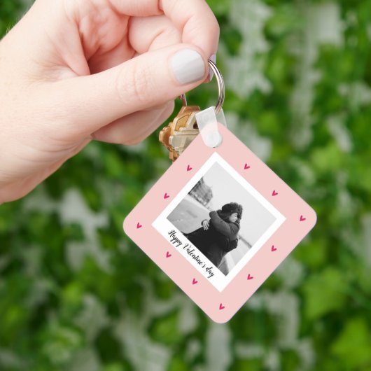 Gelukkig Valentijnsdag | Roze en rood hart | Cadea Sleutelhanger (Hand)