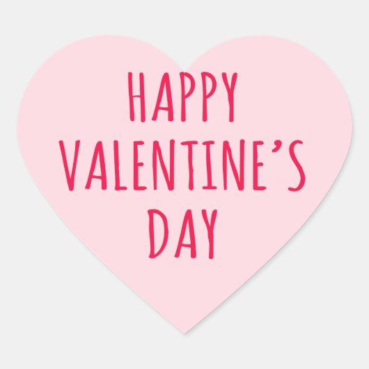 Gelukkig Valentijnsdag roze hart Sticker (Voorkant)