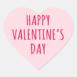 Gelukkig Valentijnsdag roze hart Sticker