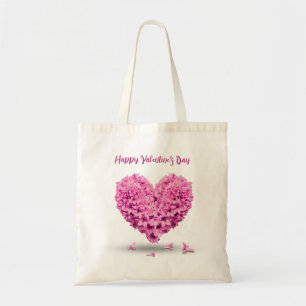 Gelukkig Valentijnsdag roze hyacinth Heart Lovely Tote Bag