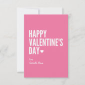 Gelukkig Valentijnsdag | Roze Kaart (Voorkant)