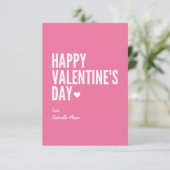 Gelukkig Valentijnsdag | Roze Kaart (Staand voorkant)