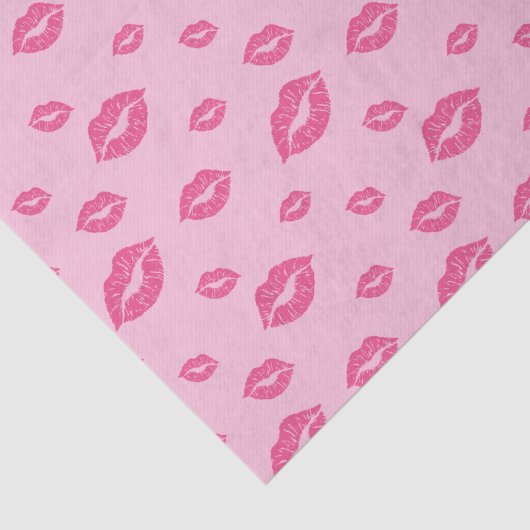 Gelukkig Valentijnsdag roze lipstick geblot Kiss Tissuepapier (Detail)