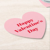 Gelukkig Valentijnsdag roze rode moderne typografi Kartonnen Onderzetters (Gekanteld)