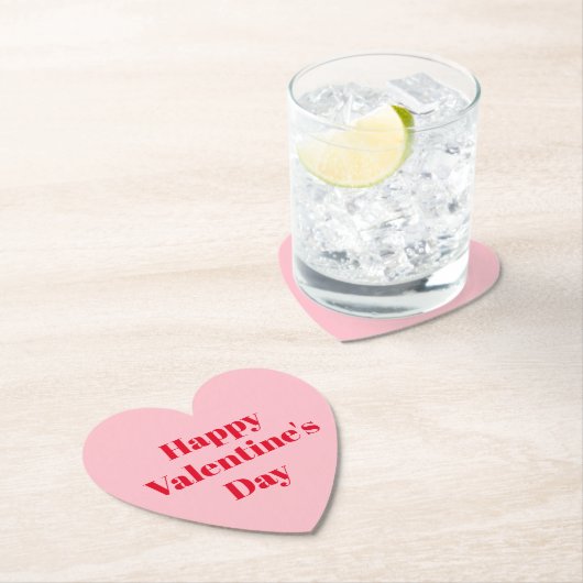 Gelukkig Valentijnsdag roze rode moderne typografi Kartonnen Onderzetters (Insitu)