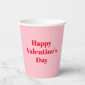 Gelukkig Valentijnsdag roze rode moderne typografi Papieren Bekers (Voorkant)
