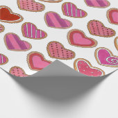 Gelukkig Valentijnsdag roze rode suikerkoekjes Cadeaupapier (Hoek)