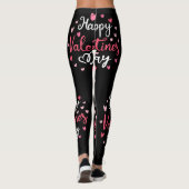 Gelukkig valentijnsdag roze roze hartspatroon leggings (Achterkant)