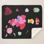 Gelukkig Valentijnsdag Sherpa Fleece Blanket. Sherpa Deken (Voorkant (horizontaal))