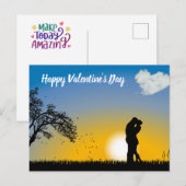 Gelukkig Valentijnsdag Silhouet paar Feestdagenkaart (Voorkant / Achterkant)