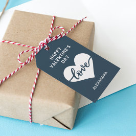 Gelukkig Valentijnsdag simpele hartliefde Gift Lab Cadeaulabel