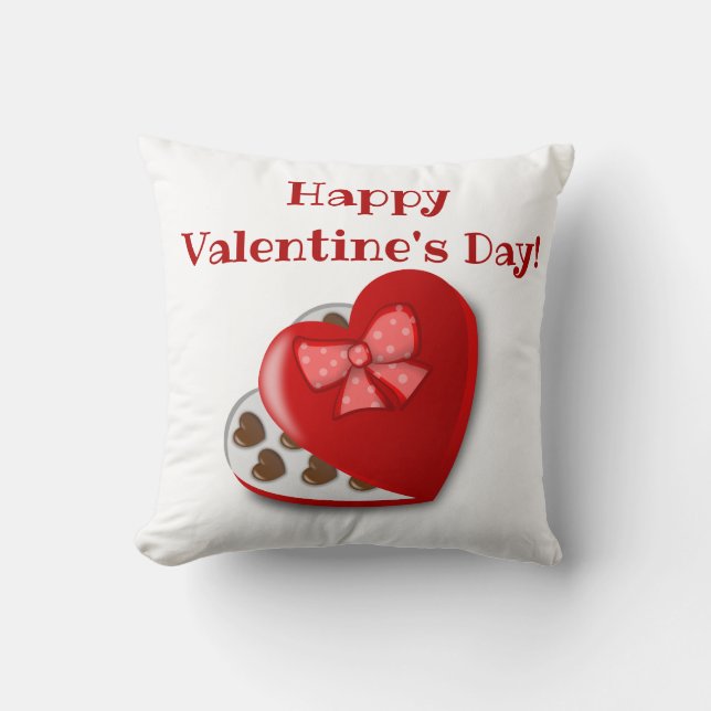 Gelukkig Valentijnsdag Snoep Kussen Decor (Voorkant)