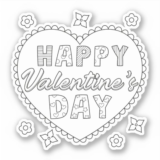 Gelukkig Valentijnsdag Sticker (Voorkant)