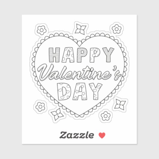 Gelukkig Valentijnsdag Sticker (Vel)