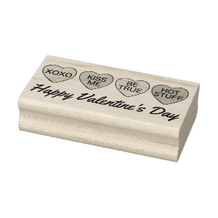 Gelukkig Valentijnsdag Sweet Valentijn Snoep Harte Rubberstempel
