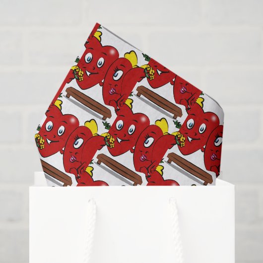Gelukkig Valentijnsdag Tissue Paper Koppel Hartjes Tissuepapier (Cadeauzakje)
