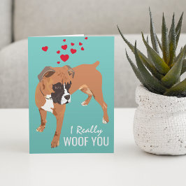 Gelukkig Valentijnsdag van de hond | Boxerhond Kaart
