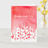 Gelukkig Valentijnsdag Vriendin druipend hart Kaart (Gele Bloem)