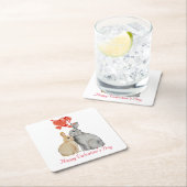 Gelukkig Valentijnsdag waterverf bunnies Kartonnen Onderzetters (Insitu)