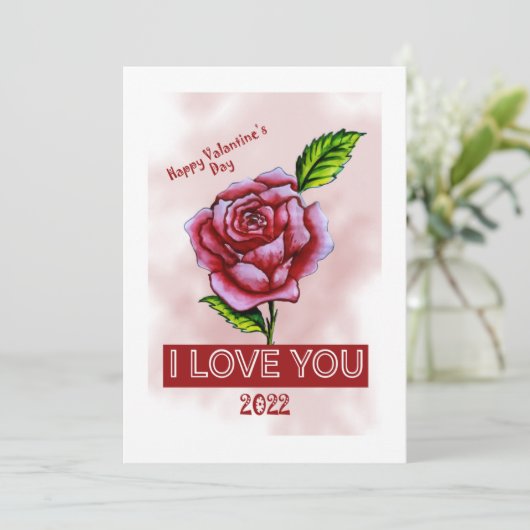 Gelukkig Valentijnsdag Wenskaart Bedankkaart (Staand voorkant)