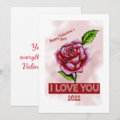 Gelukkig Valentijnsdag Wenskaart Bedankkaart (Voorkant / Achterkant)