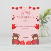 Gelukkig Valentijnsdag Wenskaart Feestdagenkaart (Staand voorkant)