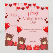 Gelukkig Valentijnsdag Wenskaart Feestdagenkaart (Voorkant / Achterkant)