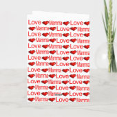 Gelukkig Valentijnsdag Wenskaart Mama Rode Hart Feestdagen Kaart (Achterkant)