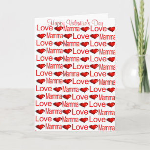 Gelukkig Valentijnsdag Wenskaart Mama Rode Hart Feestdagen Kaart