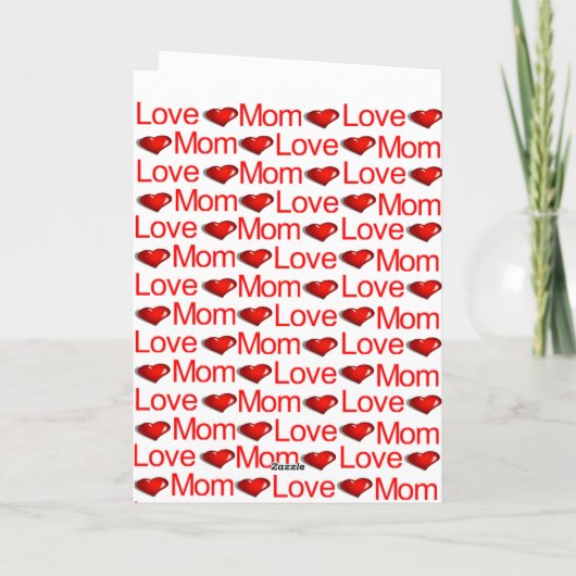 Gelukkig Valentijnsdag Wenskaart Moeder Rode Hart Feestdagen Kaart (Achterkant)