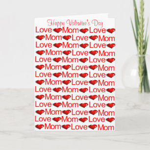 Gelukkig Valentijnsdag Wenskaart Moeder Rode Hart Feestdagen Kaart