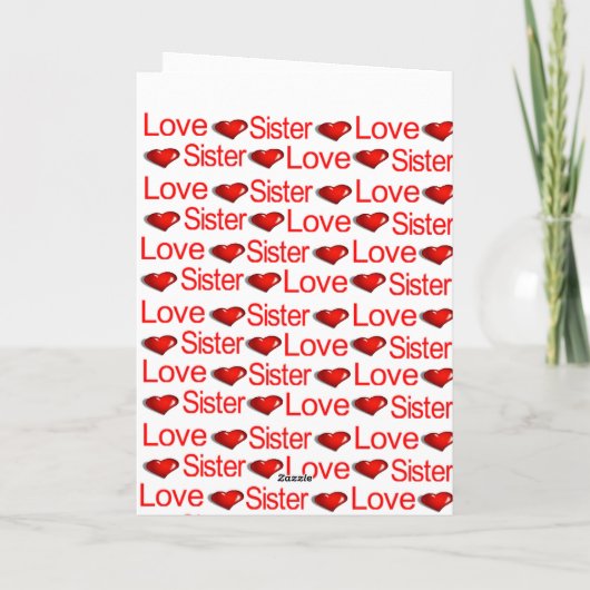 Gelukkig Valentijnsdag Wenskaart Zus Hart Feestdagen Kaart (Achterkant)