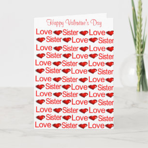 Gelukkig Valentijnsdag Wenskaart Zus Hart Feestdagen Kaart